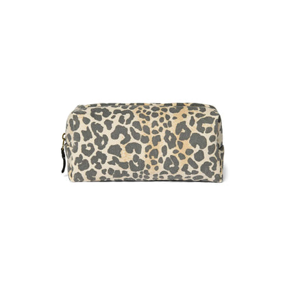 Leopard Print Kosmetiktasche aus Soft Cotton Necessaire Leopard Stil