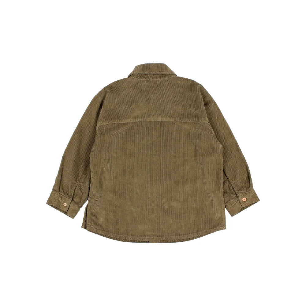 Olivegrünes Cordjacke aus Veloursstoff im Produkt Kaki Soft Velour Shirt
