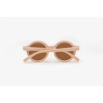 Beige-runde Sonnenbrille mit braunen Gläsern aus der Kollektion Soft Coral