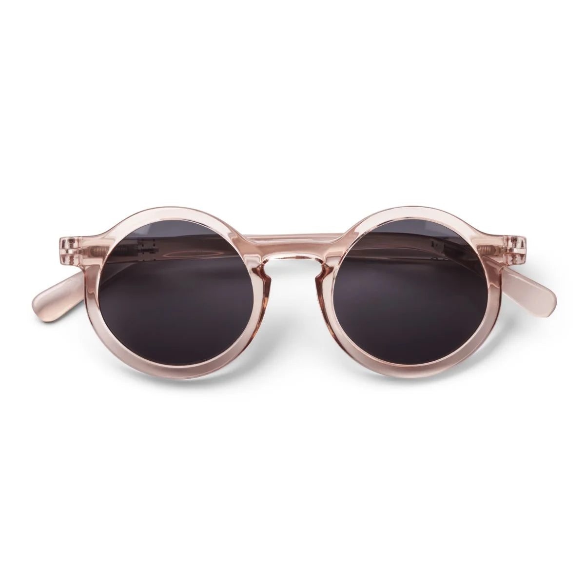 Darla Sonnenbrille für Kinder: transparente roségoldene Runde mit polarisierten grauen Gläsern