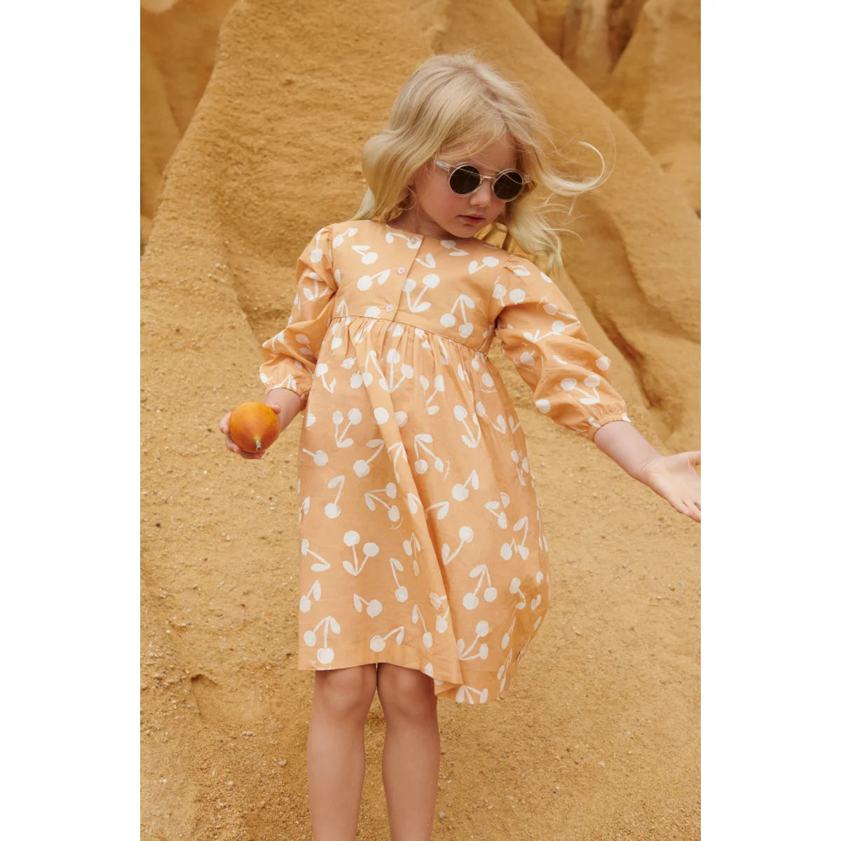 Kinder-Sonnenbrille Darla Junior aus recyceltem Polycarbonat mit polarisierten Gläsern, rose transparent