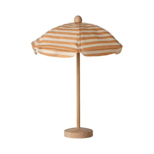Sonnenschirm soft coral mit mini strand umbrella in beige und creme aus nachhaltigem holz für ökologische babyprodukte