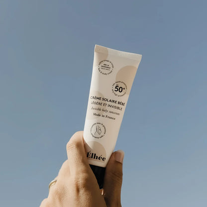 Élheé unsichtbare Baby-Sonnencreme SPF 50+ in schickem Off-White-Tube