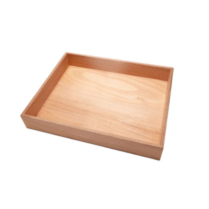 Hellfarbiger rechteckiger Holztablett mit flachen Seiten, Maße 50cm x 40cm x 7cm