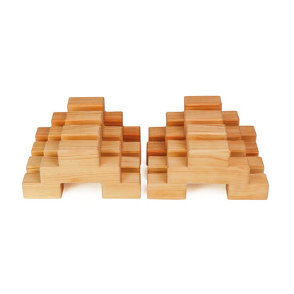 Natürliche Treppensteine aus Holz, 8 Pixel-Art-Blöcke für Kreativität