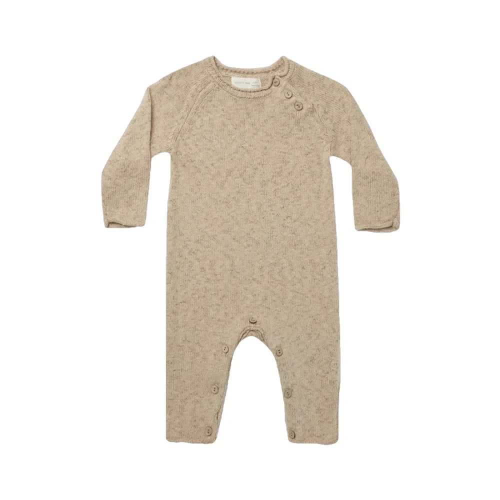 Quincy Mae Strick Jumpsuit Speckled | Latte - Jumpsuit