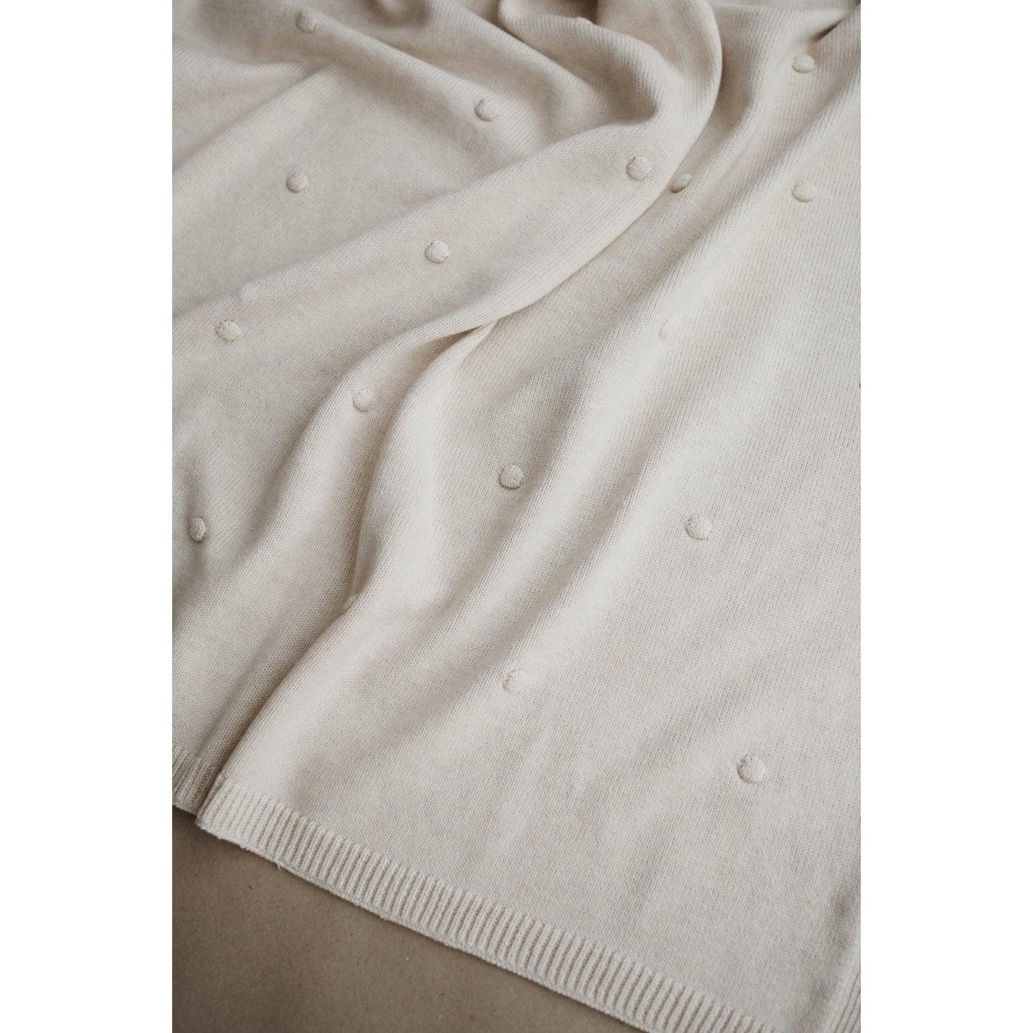 Strickdecke | Dots Off White Melange - Decken