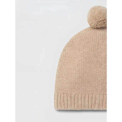 Snug Strickmütze mit Pompon in Beige – Ansicht 2