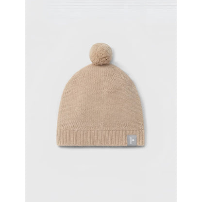 Snug Strickmütze mit Pompon in Beige – Ansicht 1