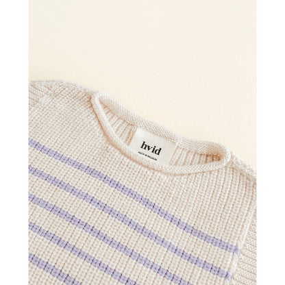 Vest Harvey in Cream + Lilac mit geripptem Halsausschnitt