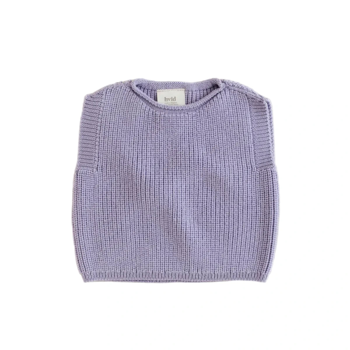Lila gestrickter Pullunder Vest Harvey von Hvid aus Merinowolle