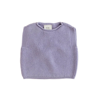 Lila gestrickter Pullunder Vest Harvey von Hvid aus Merinowolle