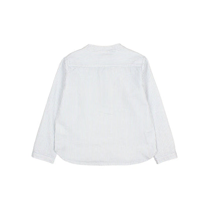 Weiß-blau gestreiftes Langarm-Shirt Stripes Shirt Sky Blue mit Kontraststichdetail