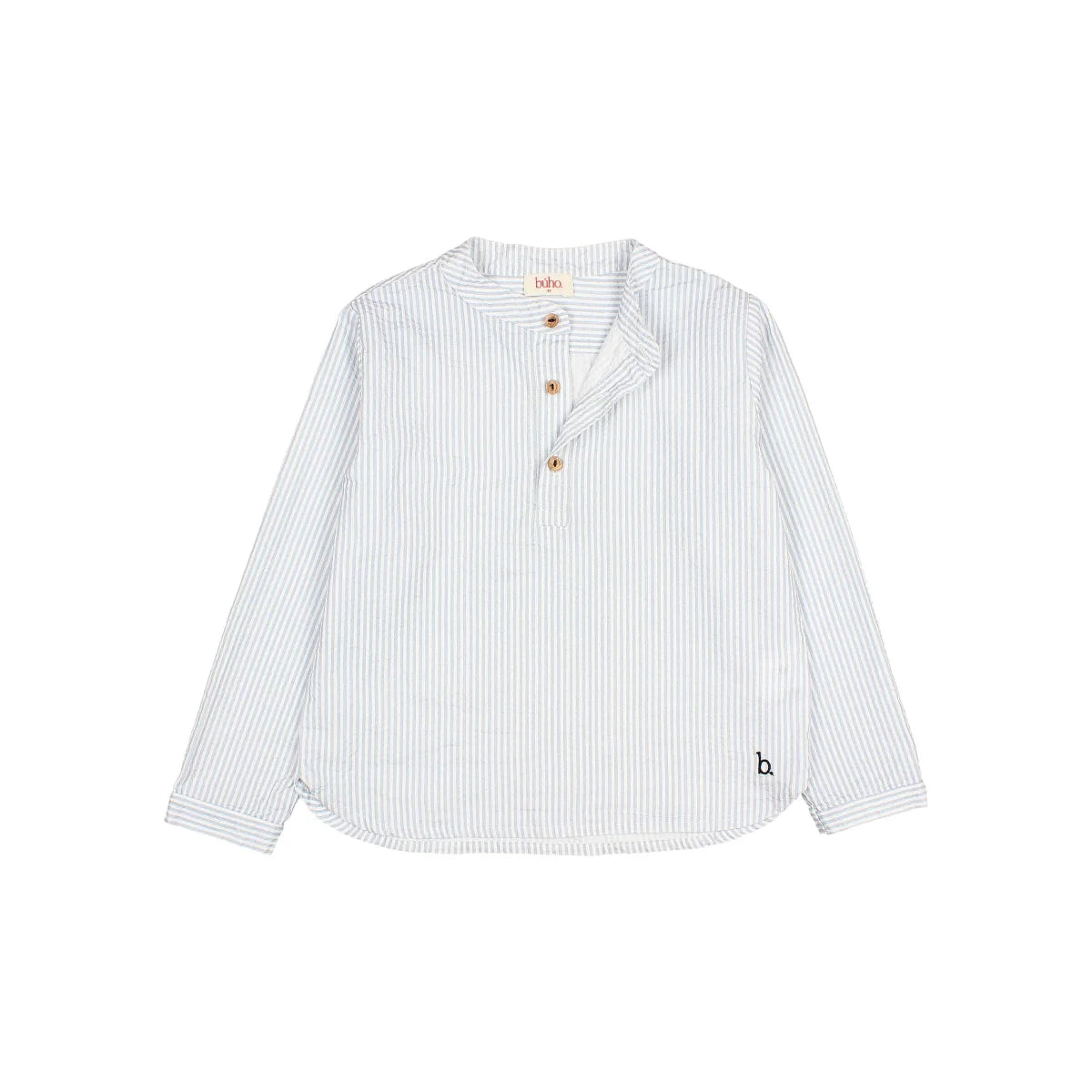 Streifenhemd Sky Blue: weiß-blau gestreift, Kontrastierendes Stickdetail