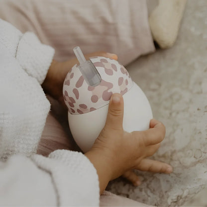 Strohhalmflasche Coconut Graouu Pink weiß-rosa Leopardmuster 240 ml