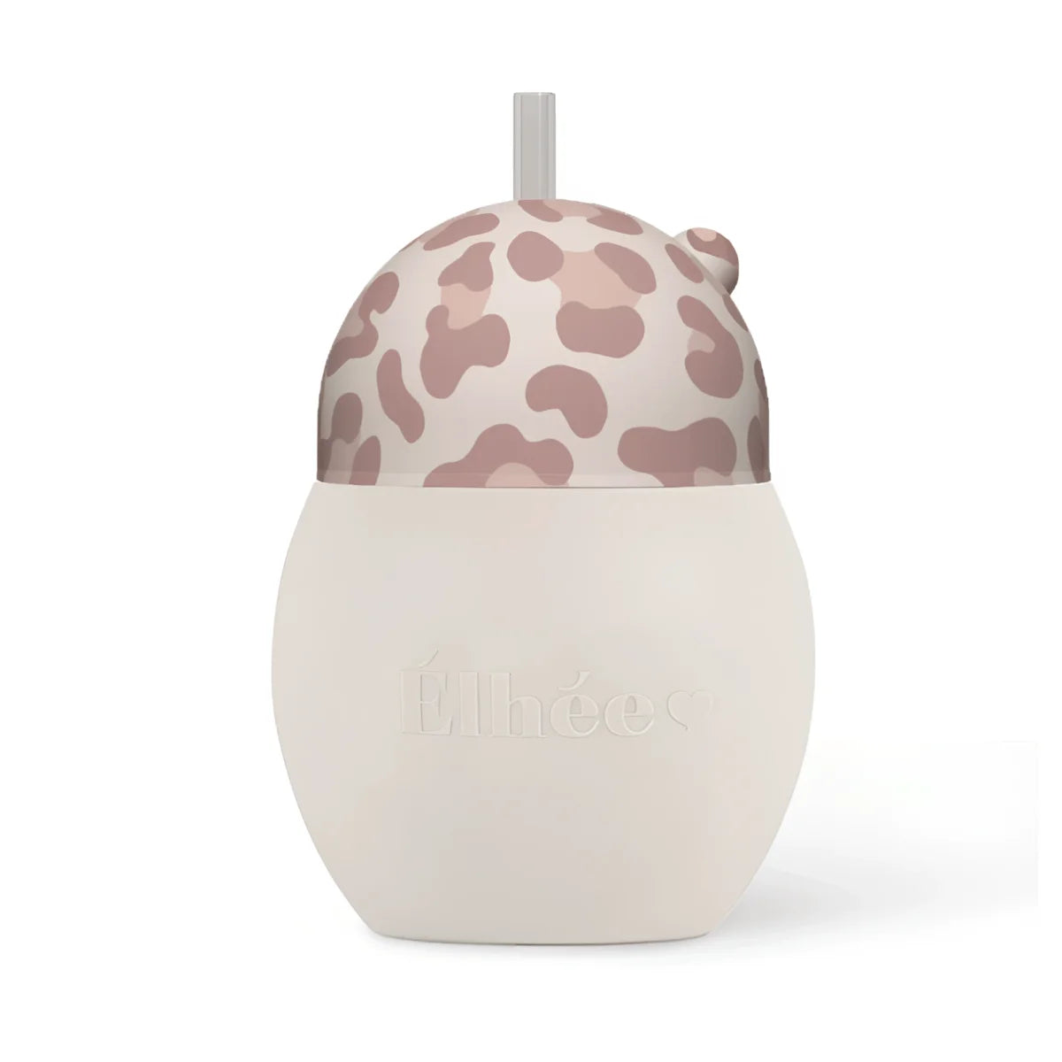 Strohhalmflasche Coconut Graouu Pink blubee 240 ml Creme mit Leoparddeckel