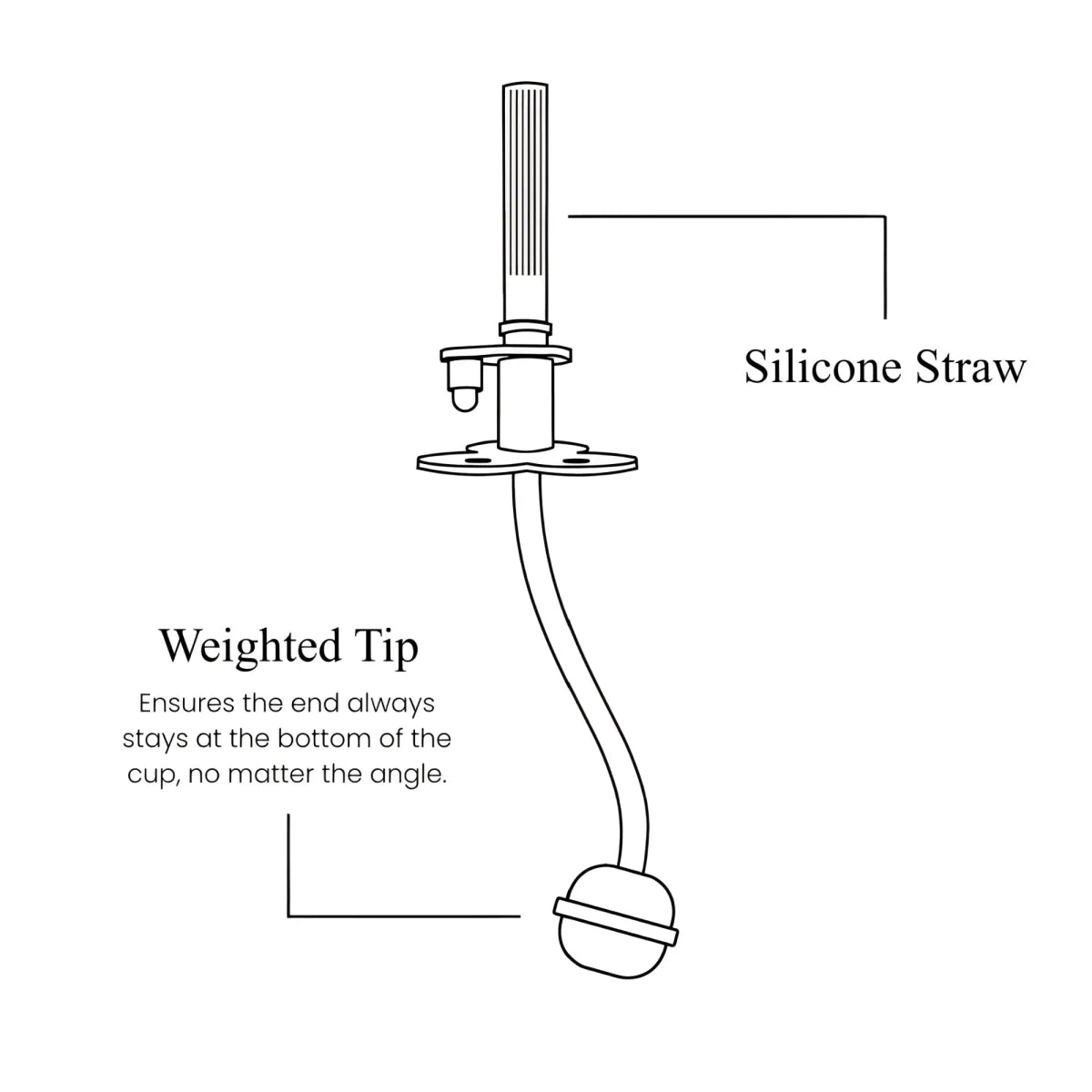 Silikonstrohhalm mit Gewichtsspitze in Strohhalmflasche Coconut Sand + Sage 240 ml