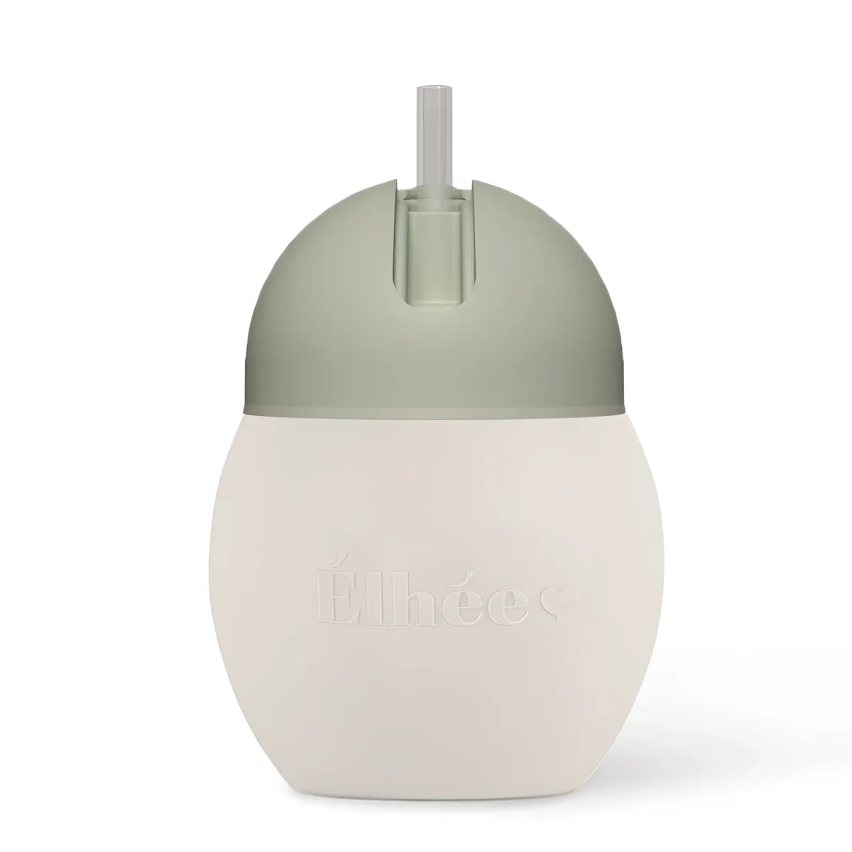 Strohhalmflasche Coconut Sand + Sage 240 ml in mattem Salbei-Grün und Off-White