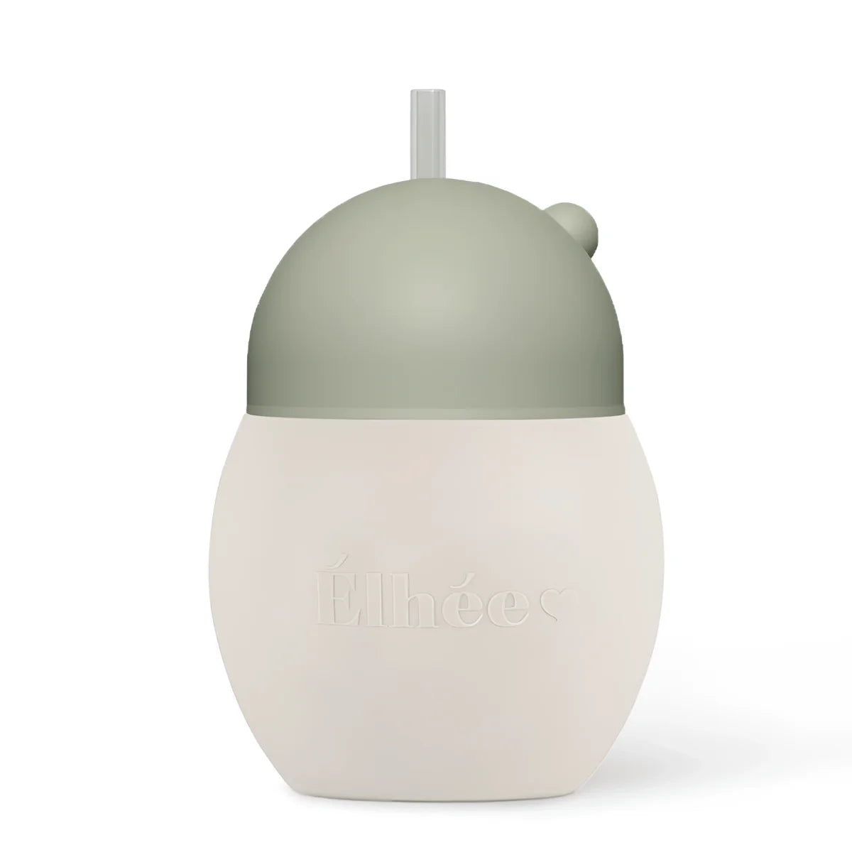 Strohhalmflasche Coconut Sand + Sage in Salbei und Off-White, 240 ml