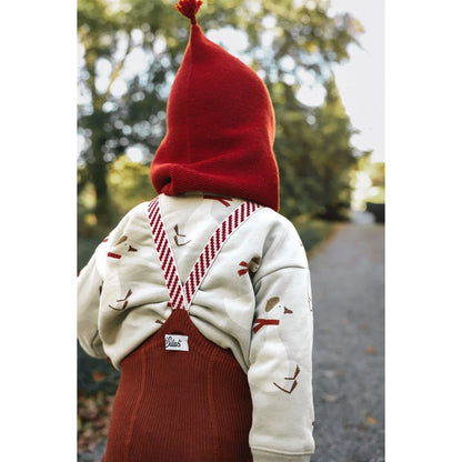 Silly Silas Strumpfhose mit Träger Footed in Cinnamon mit Weihnachtsmuster