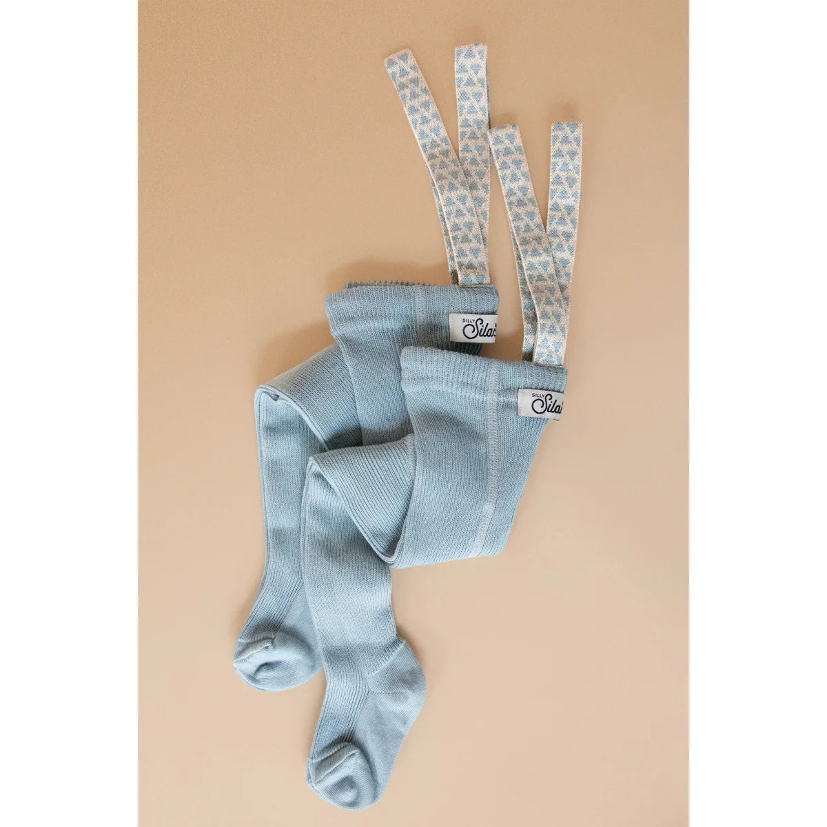 Calzamaglia con bretelle Footed | Misty Blue Patterned