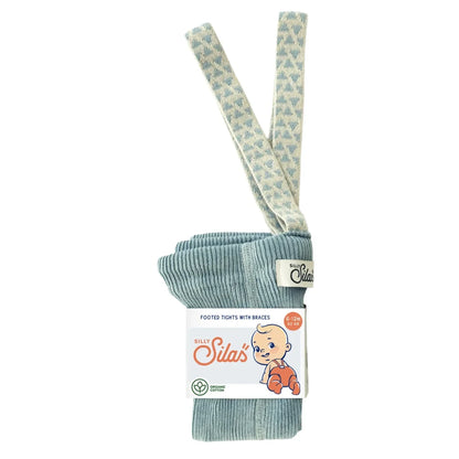 Calzamaglia con bretelle Footed | Misty Blue Patterned