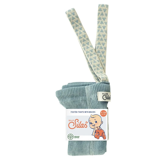 Strumpfhose mit Träger Footed | Misty Blue Patterned