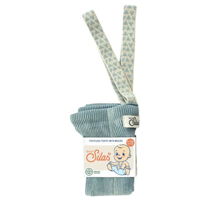 Collants sans pieds à bretelles | Misty Blue Patterned