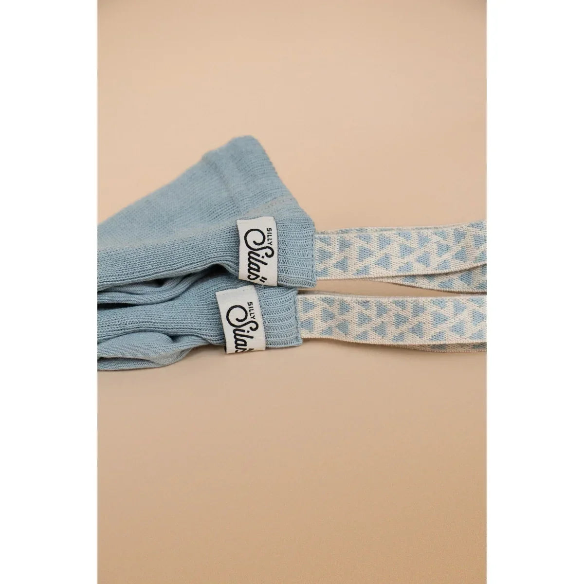 Collants sans pieds à bretelles | Misty Blue Patterned