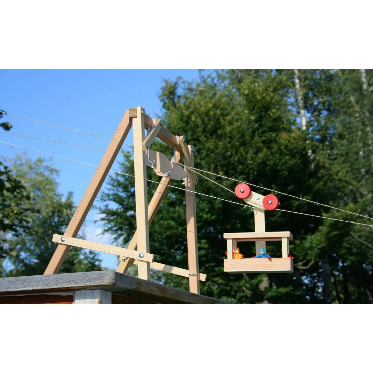 Kraul Stütze für die grosse Seilbahn aus Holz, 44 cm