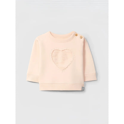 Snug Sweatshirt mit Herzapplikation in Rosa – Ansicht 1