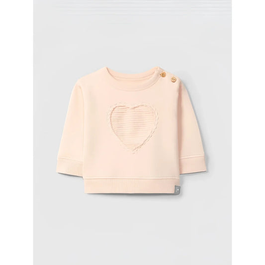 Snug Sweatshirt mit Herzapplikation in Rosa – Ansicht 1