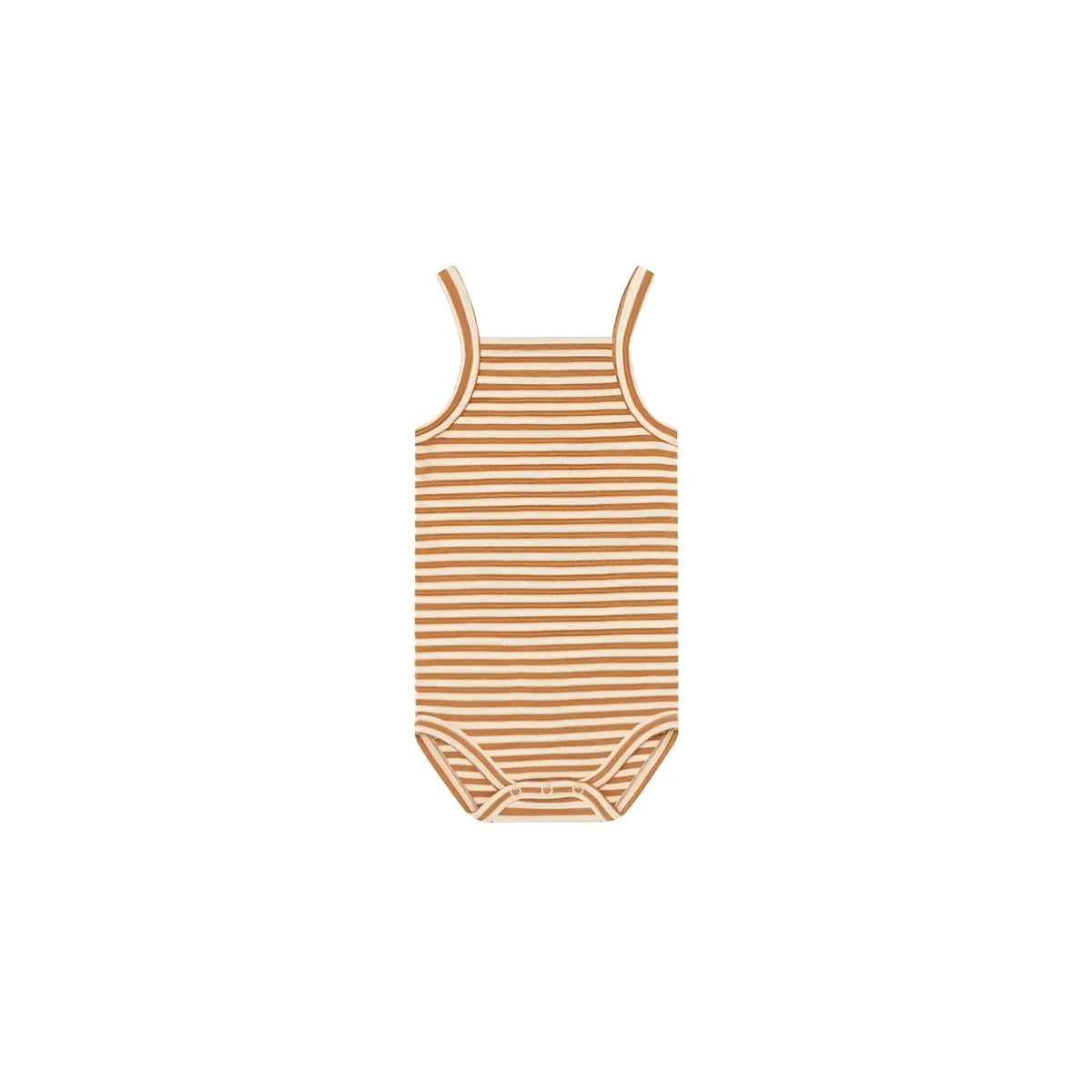 Tank Bodysuit Copper Stripes: weiches ärmelloses Baby-Bodysuit in Beige-Creme