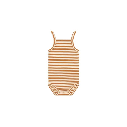 Tank Bodysuit Copper Stripes: weiches ärmelloses Baby-Bodysuit in Beige-Creme