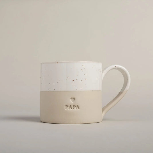 Grosse Tasse Papa 350ml weiß-beige mit Herz und Schrift