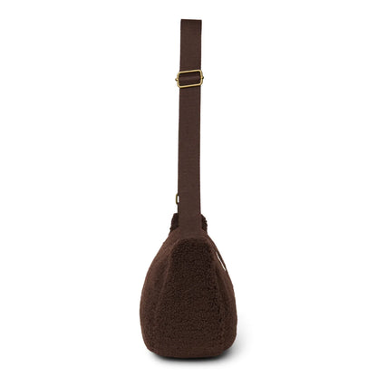 Teddy Adult Fanny Pack Chocolate quer über dem Körper getragen