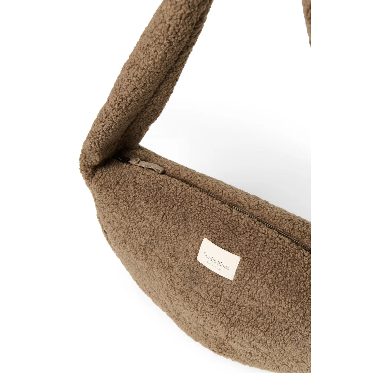 Gemütliche braune Teddy-Mini-Crossbody-Tasche mit Plüschoptik