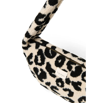 Teddy Mini Cross Body Bag mit Creme-Faux-Fell und Leopardenmuster