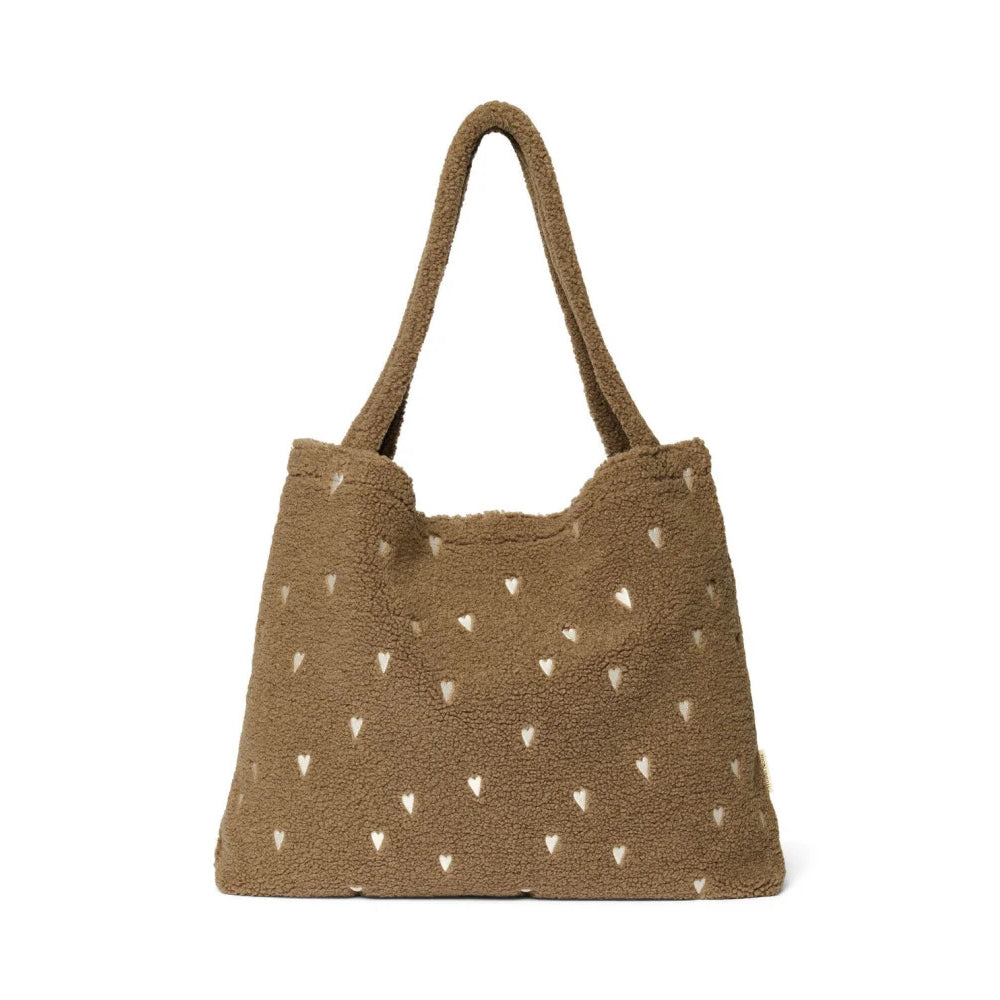 Studio Noos Teddy Mom Bag | Brown Hearts - Tasche