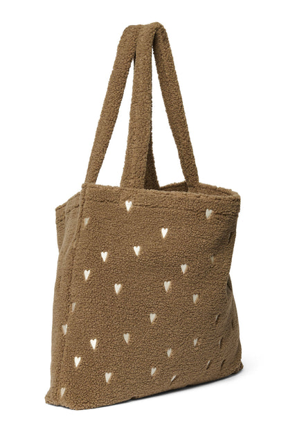 Studio Noos Teddy Mom Bag | Brown Hearts - Tasche