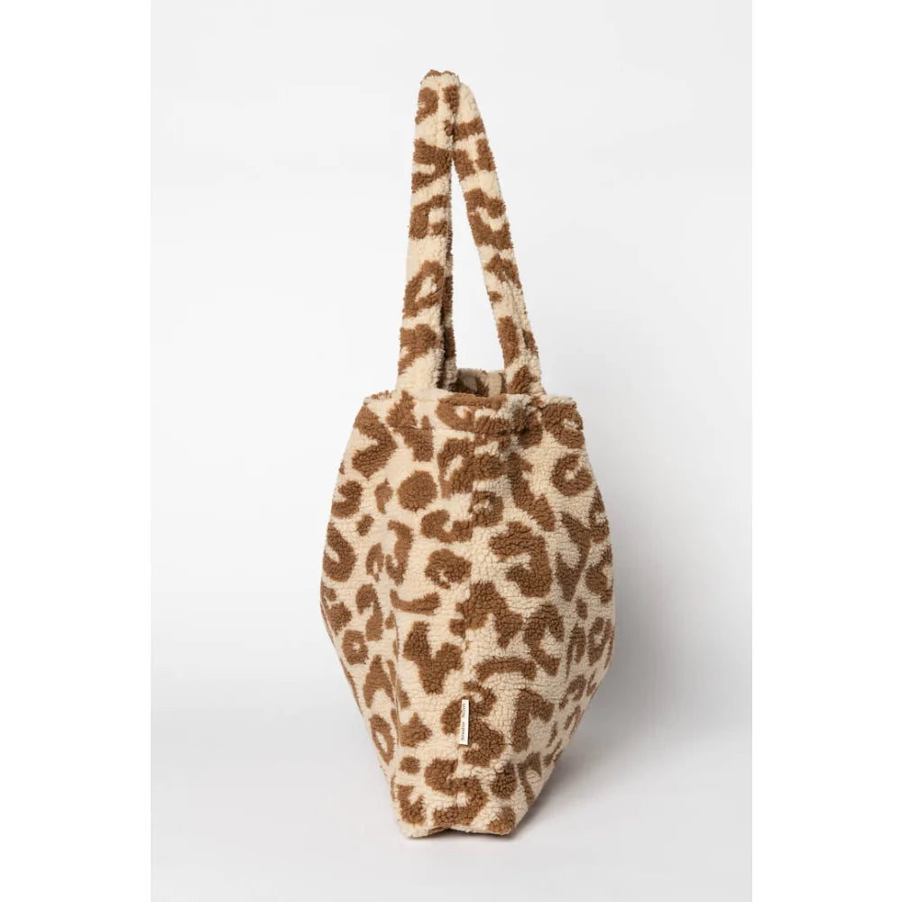 Handtasche mit Giraffenmuster im Teddy Mom Bag Ecru Leopard Design