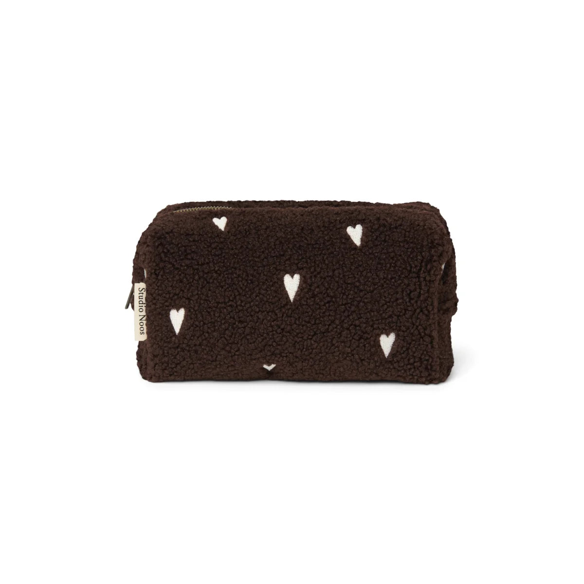Studio Noos Teddy Necessaire in Chocolate Hearts mit Herzmuster