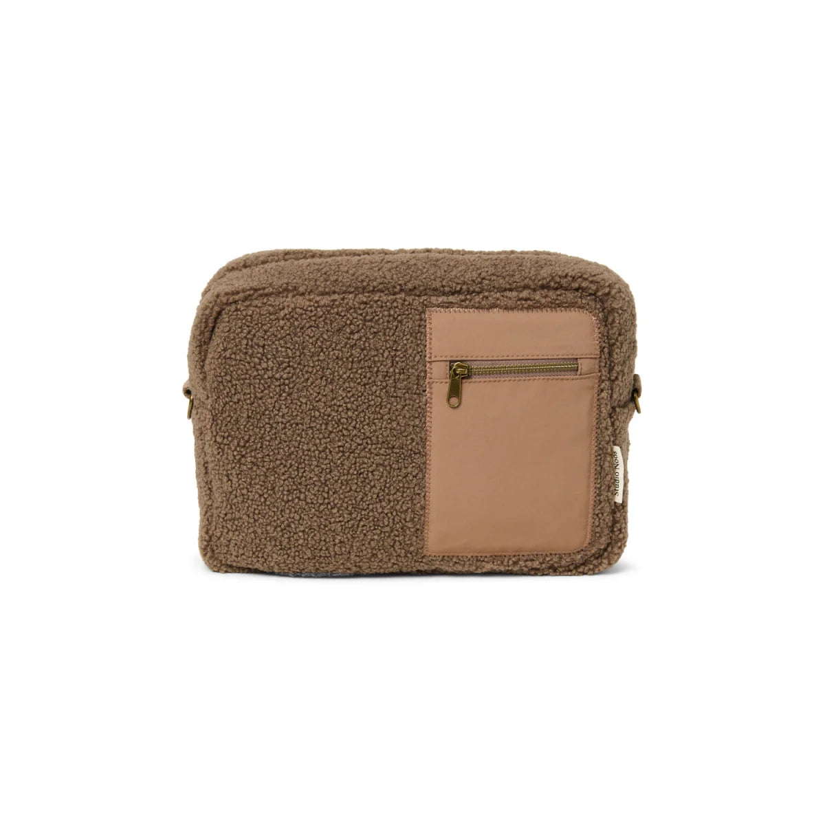 Gemütliche Teddy-Stroller-Organizer in Taupe mit Leder-Tasche