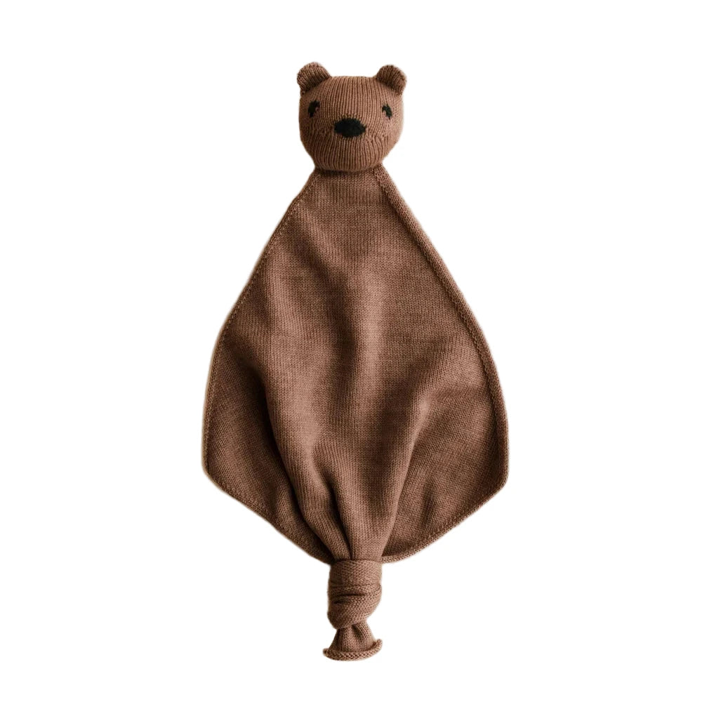 Brauner gestrickter Bären Kuscheldecke Teddy Tokki Mocha für Kinder comfort
