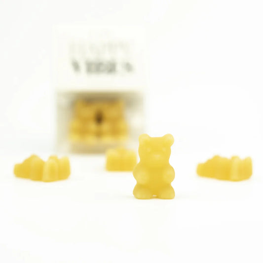 Gelbe Gummibärchen mit glänzender Transparenz für Tee Bären Frohe Ostern