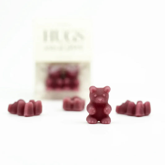 Transluzenter maroone Gummibärchen-Candy mit glänzender Oberfläche