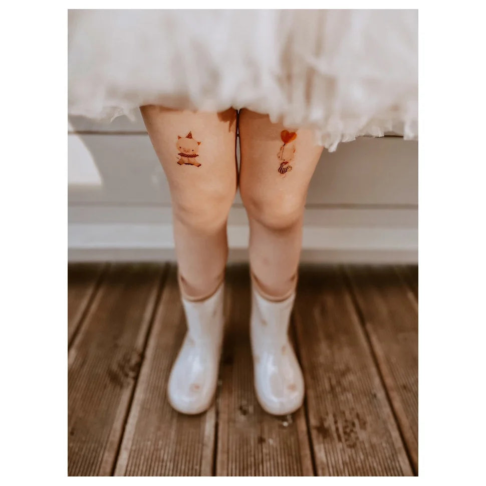 Weiße Gummiregenstiefel mit Fuchs-Design für Kinder