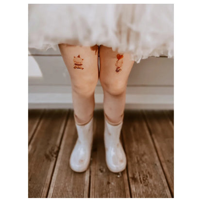 Weiße Gummiregenstiefel mit Fuchs-Design für Kinder