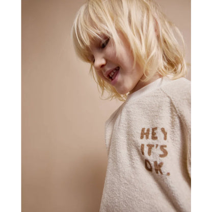 Texturierter Kinder-Sweatshirt in Ivory für bequemen Alltagskomfort