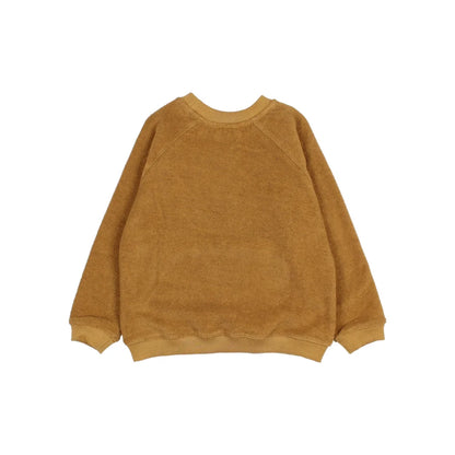 Brauner flauschiger Sweatshirt aus Terry Stoff im Ocre Design